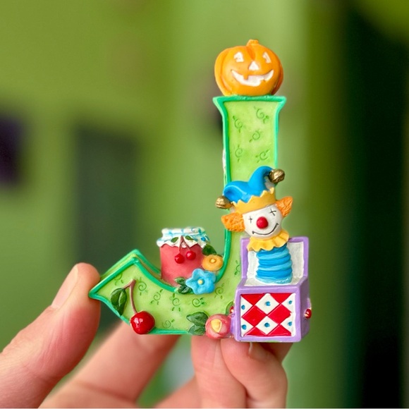 VTG 3D Rustic Alphabet Letter "J" Accent By Mary Engelbreit Cute Accent Figurine - Picture 9 of 11